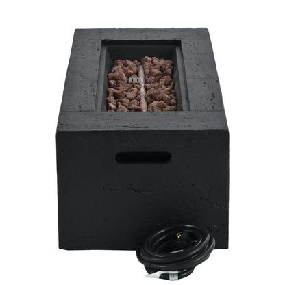 Rectangular Propane Fire Pit 40000 BTU 41.9" Black Gray MGO