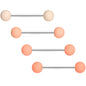Peaches and Cream Matte Barbell Tongue Ring Set of 4