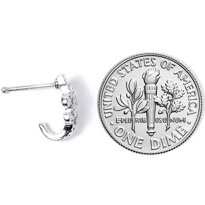 20G 3/8 Clear Gem Fleur De Lis Faux Hoop Nose Bone