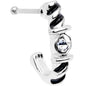 20G 3/8 Clear Gem Steel Twist Faux Hoop Nose Bone