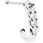 20G 3/8 Steel Chain Link Faux Hoop Nose Bone