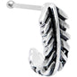 20G 3/8 Steel Feather Faux Hoop Nose Bone