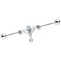 14G Clear Gem Drop Dangle Industrial Barbell 38mm