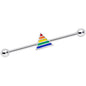 14G Rainbow Pride Triangle Industrial Barbell 38mm