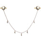 14G Clear Gem Gold Tone Moon Mermaid Nipple Shield Dangle Chain