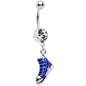 Clear Gem Blue High Top Sneaker Dangle Belly Ring