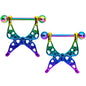 14G 9/16 Rainbow Swirly Butterfly Nipple Shield Set