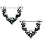 14G 9/16 Aurora Gem Baroque Bat Nipple Shield Set