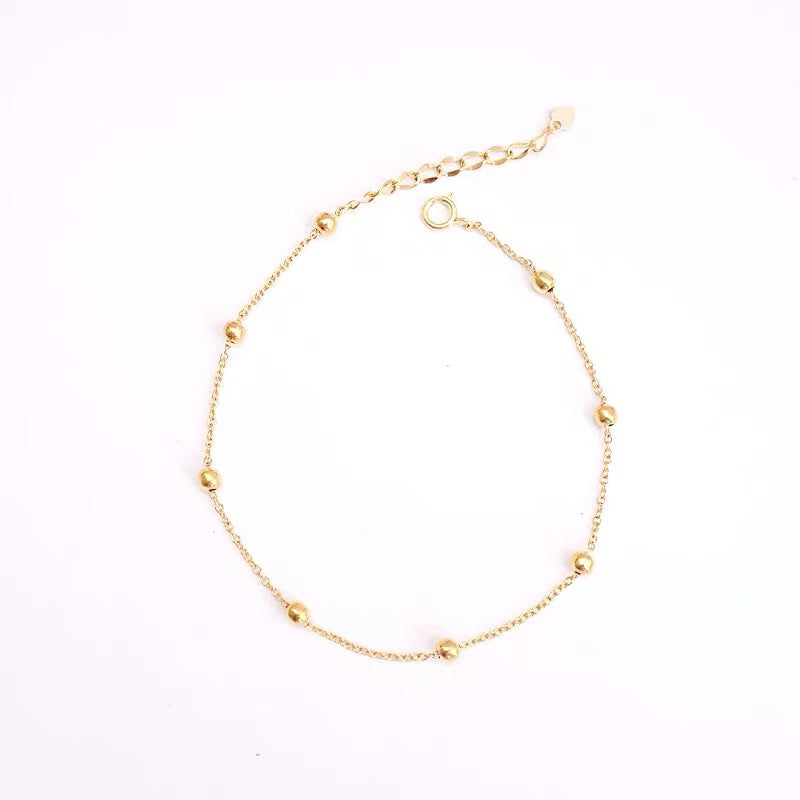 S925 Sterling Silver 14K Gold plated Minimalist Anklet For Women