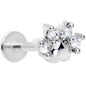 16G 5/16 Clear CZ Gem Paw Print Cat Labret Monroe Tragus