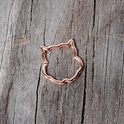 16G 3/8 Rose Gold Tone Barn Owl Halloween Closure Ring
