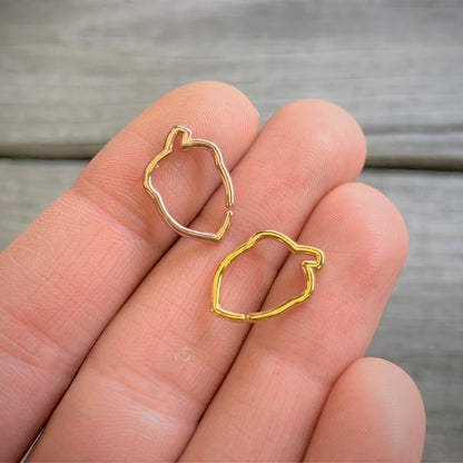 16G 3/8 Gold Tone Autumn Acorn Closure Ring