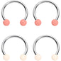 16G 3/8 Peaches Cream Matte Horseshoe Circular Barbell Set of 4