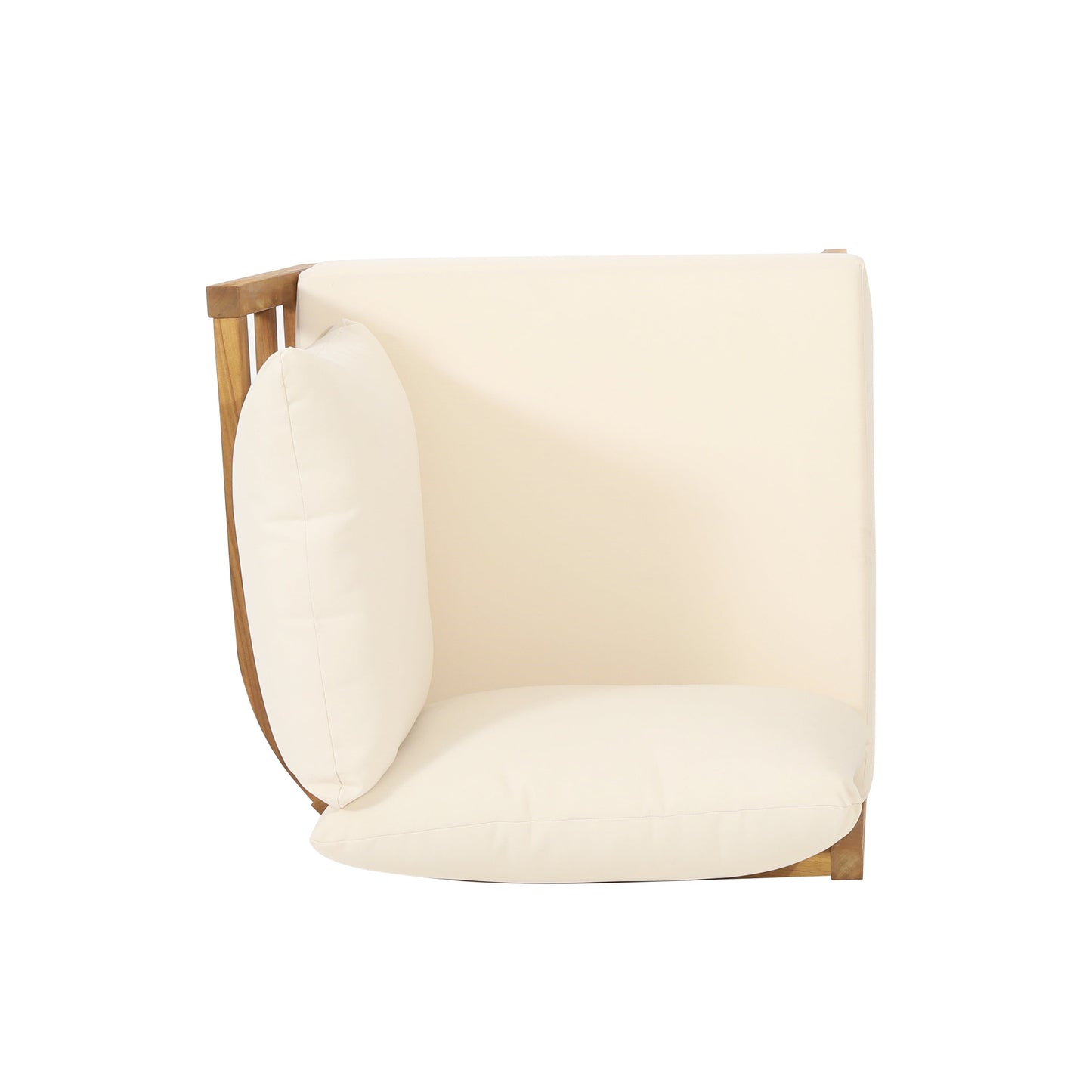 Outdoor Conversation Set Acacia Wood PE Wicker 4 Piece
