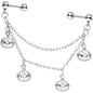 16G 1/4 Aurora Gem Pumpkin Halloween Cartilage Chain Earring