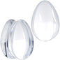 Solid Clear Glass Teardrop Plug Set