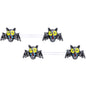 14G 9/16 Clear Bioplast Vampire Bat Barbell Nipple Ring Set