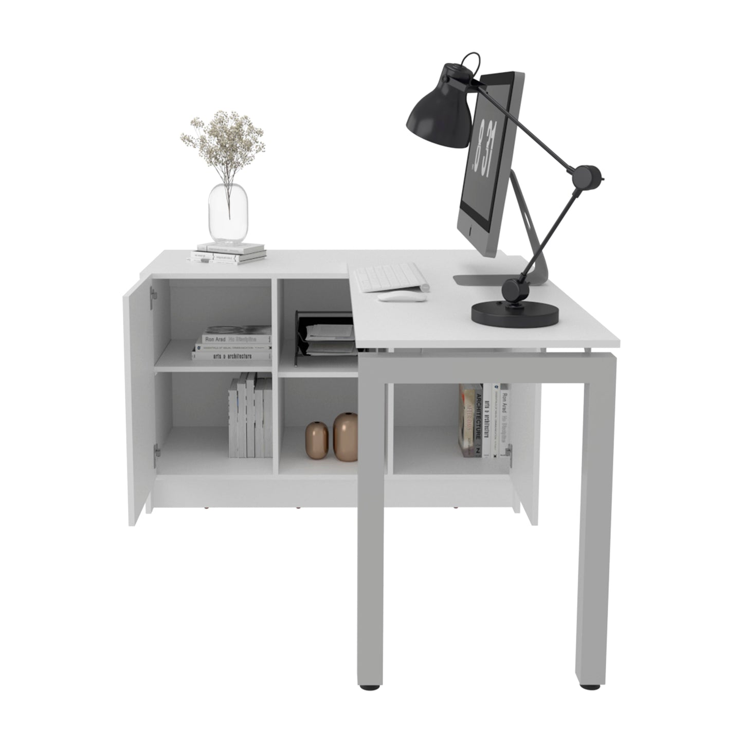 Rotable Desk 72-Inch Wide or Compact, Adjustable Workstation Two Directions