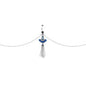 Clear Black Blue Gem Tropic Fan Dangle Belly Ring Belly Chain