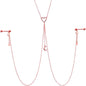 14G 5/8 Clear Gem Rose Gold Hue Star Moon Nipple Chain Necklace