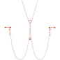 14G 5/8 Aurora Gem Rose Gold Hue Star Sun Nipple Chain Necklace