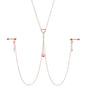 14G 5/8 Clear Gem Rose Gold Hue Star Sun Nipple Chain Necklace
