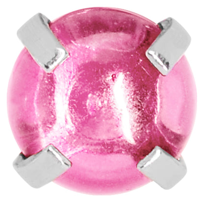 16G 1/4 Pink CZ Gem Smooth Hemisphere Cartilage Tragus Earring