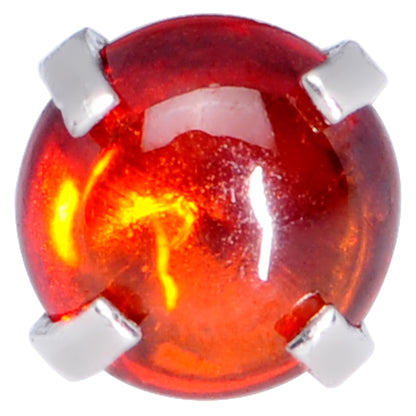 16G 1/4 Red CZ Gem Smooth Hemisphere Cartilage Tragus Earring