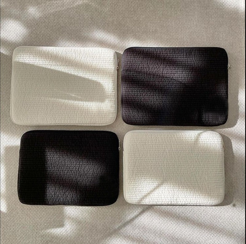 Hand-held Anti-seismic White Black Laptop Bag