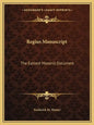 Regius Manuscript: The Earliest Masonic Document - Paperback