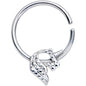 16G 3/8 Clear Gem Silhouette Unicorn Closure Ring