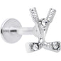 16G 5/16 Clear CZ Gem Crossed Golf Clubs Labret Monroe Tragus