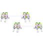 14G 9/16 Pink Gem Bioplast Green Lovebirds Barbell Nipple Ring Set