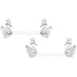 14G 9/16 Clear CZ Gem Bioplast Swan Queen Barbell Nipple Ring Set