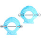 14G 29mm Iridescent Blue Scallop Shell Nautical Nipple Shield Set