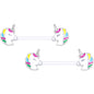 14G 9/16 Clear Bioplast Pastel Unicorn Barbell Nipple Ring Set