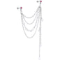16G 1/4 Pink Gem Multiple Dangle Cartilage Chain Earring