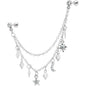 16G 1/4 Clear Gem Moon Star Sun Dangle Cartilage Chain Earring