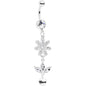 Clear Gem Flower Leaves Love Dangle Belly Ring