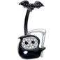 Clear Gem Black Bat Grim Reaper Halloween Double Mount Belly Ring