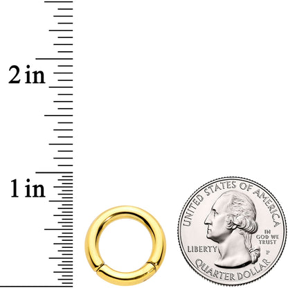 8G 1/2 Gold Tone PVD Steel Hinged Segment Ring
