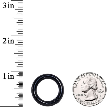 6G 5/8 Black PVD Steel Hinged Segment Ring