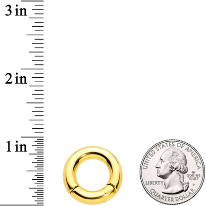4G 1/2 Gold Tone PVD Steel Hinged Segment Ring