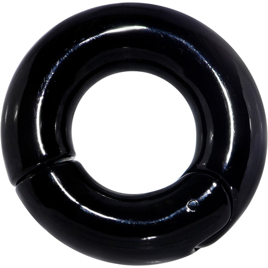0G 9/16 Black PVD Steel Hinged Segment Ring