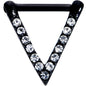 16G 5/16 Clear CZ Gem Black Sleek Triangle Septum Clicker