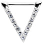 16G 5/16 Clear CZ Gem Sleek Triangle Septum Clicker
