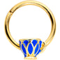 16G 3/8 Gold Tone Blue Teacup Septum Clicker