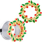 Happy Holiday Wreath Christmas Double Flare Plug Set 4G to 1 Inch