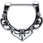 16G 5/16 Clear Gem Graceful Bows Septum Clicker