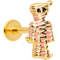 16G 5/16 Gold Tone Mummy Halloween Labret Monroe Tragus